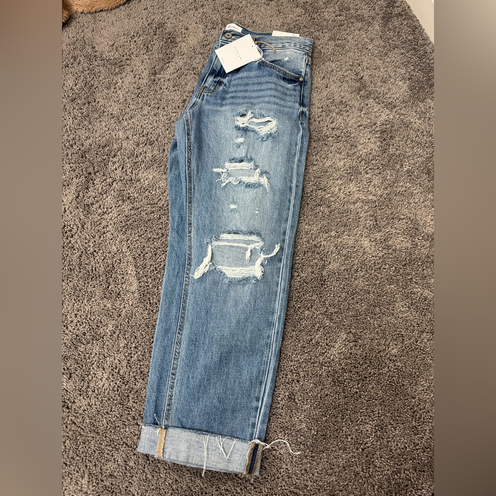 Kancan Cuffed Boyfriend Jeans